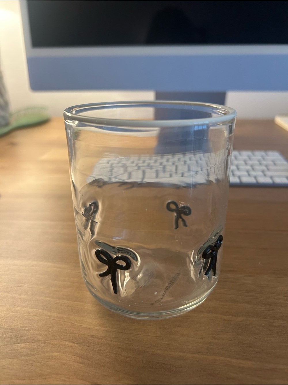 Anthropologie Icon Juice Glass - black bows
